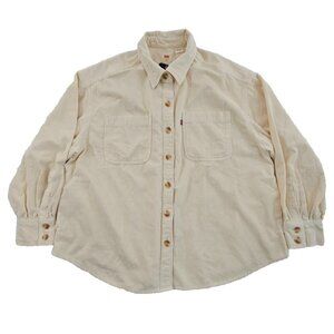 NEW Levi's Shacket Men's XL Creamy White Corduroy Shirt Pockets LS NWT Classic
